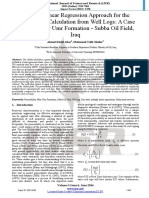 Multiple Linear Regression Approach For The Permeability Calculation From Well Logs: A Case Study in Nahr Umr Formation - Subba Oil Field, Iraq