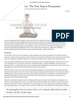 Channel Purification - The First Step in Pranayama