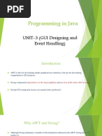 Programming in Java: UNIT-3 (GUI Designing and Event Handling)