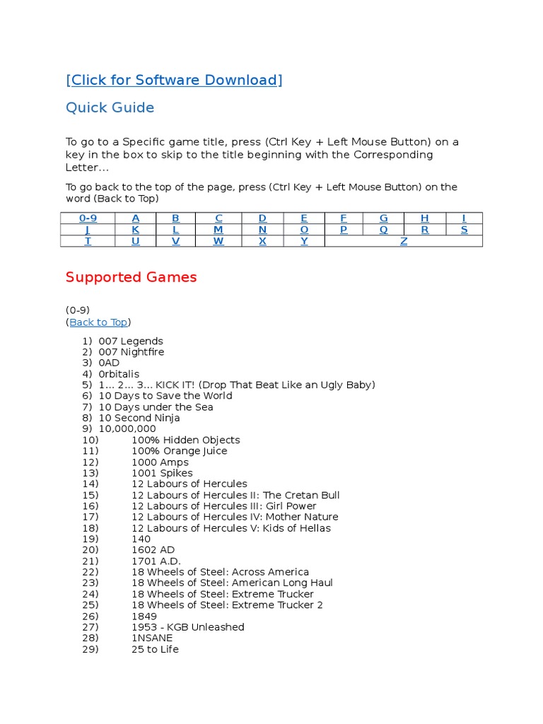 Game Save Manager Supported Games | PDF | Games & Activities