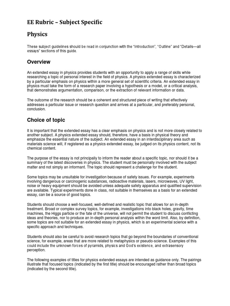 Research topics for physics picture