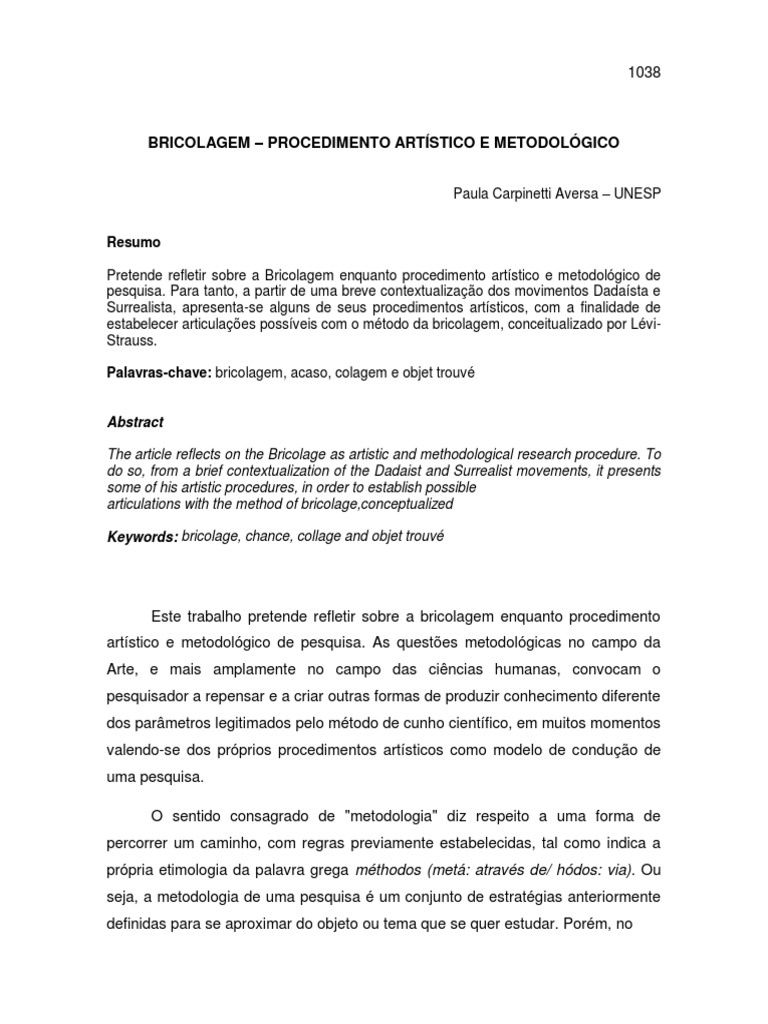 PDF) “Uma Metodologia Selvagem (Pesquisa como Processo Artístico