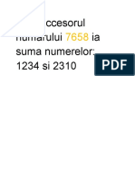 PICĂTURA 4 Din Succesorul Numărului 7658 Ia Suma Numerelor