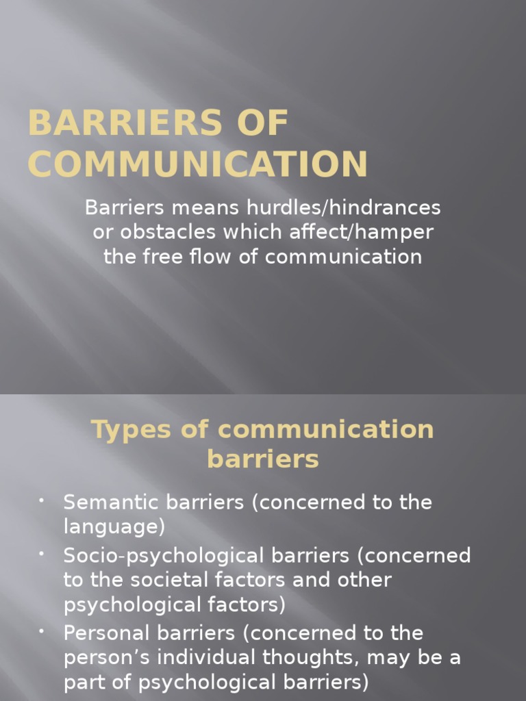 barriers of communication thesis pdf