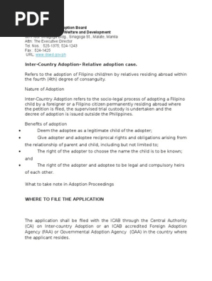 Intercountry Adoption- Relative Adoption