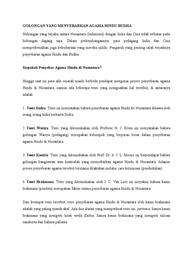 Golongan Yang Menyebarkan Agama Hindu Budha Pdf