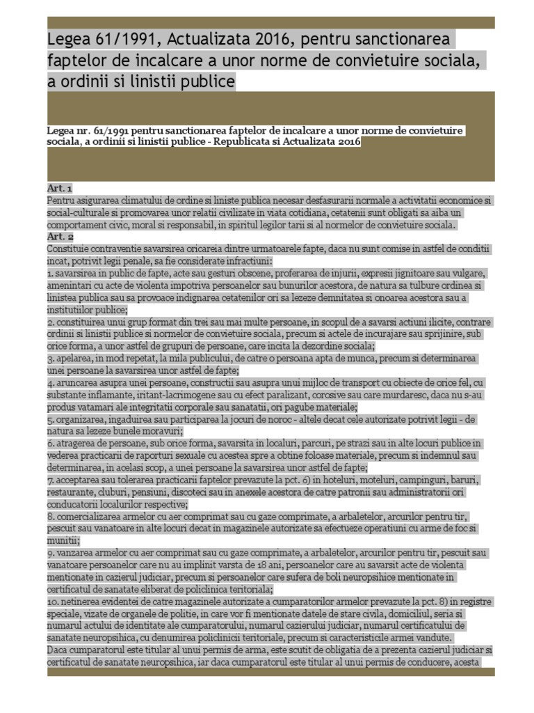Legea 61 1991 Actualizata 2016 PDF