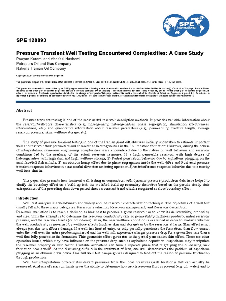 Pressure Transient Well Testing Encountered Complexities | PDF ...