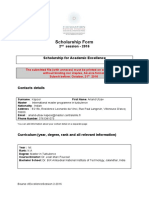 Scholarship Form: 2 Session - 2016