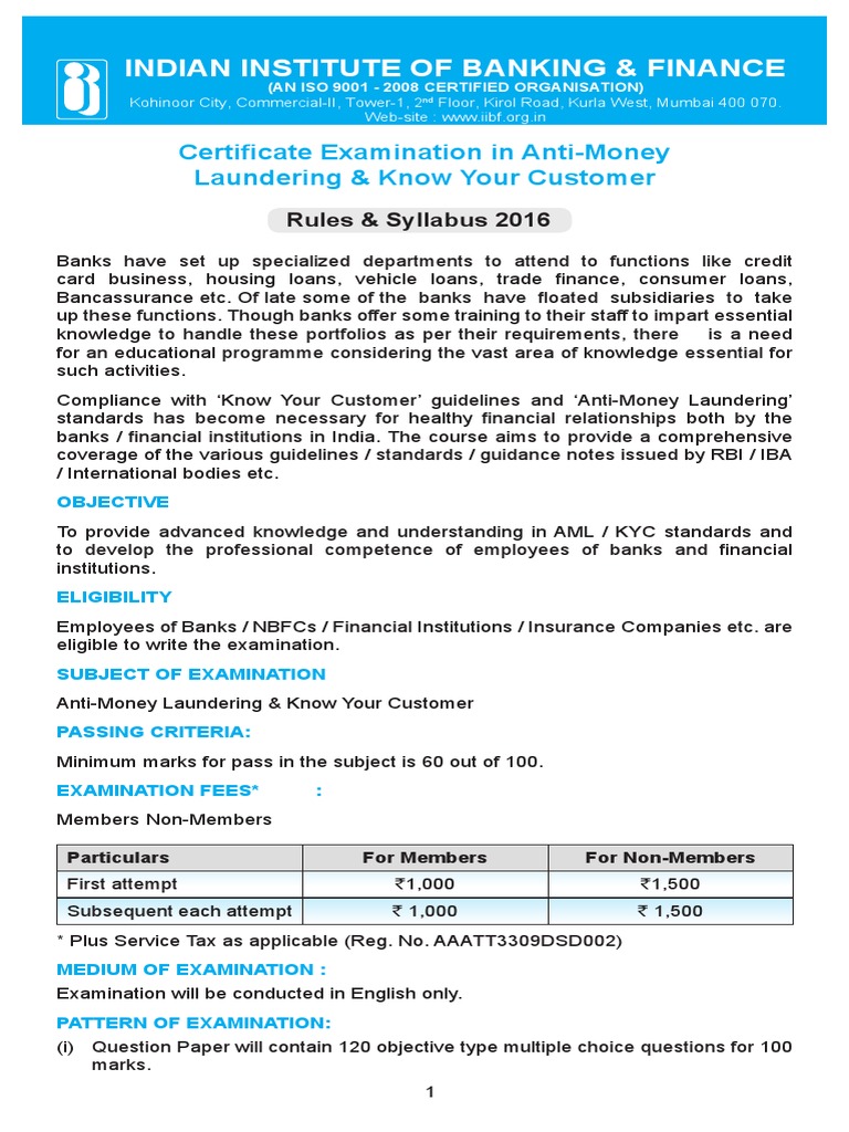 AML KYC NOTICE.pdf | Test (Assessment) | Money Laundering