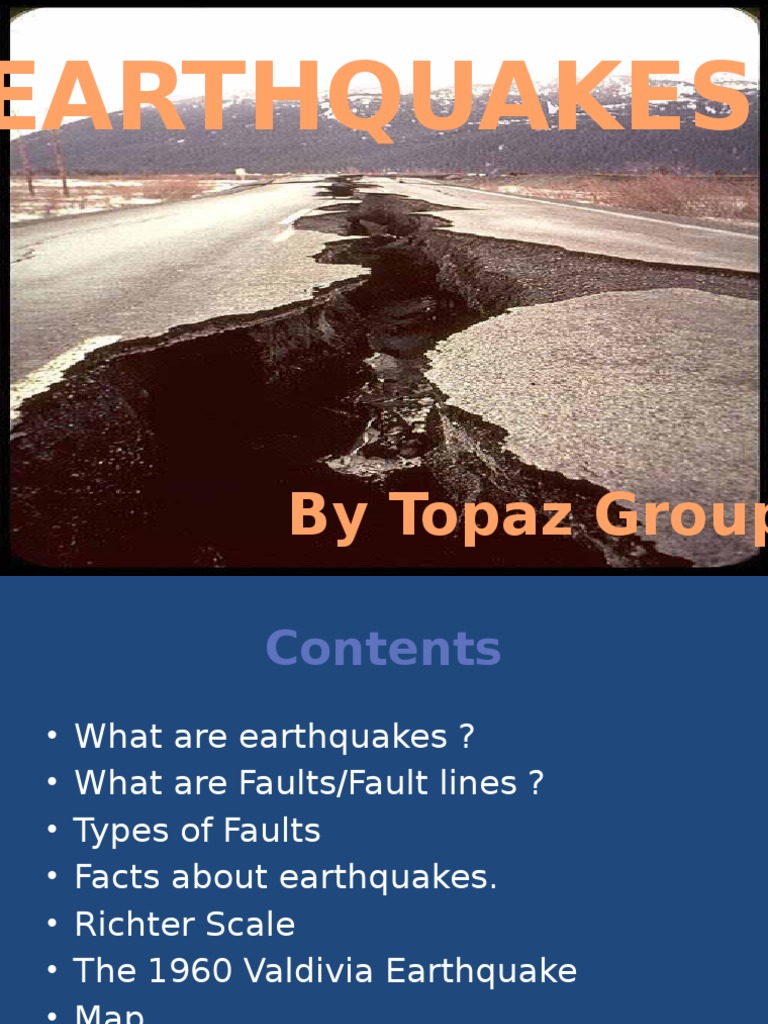 powerpoint presentation about earthquake and faults