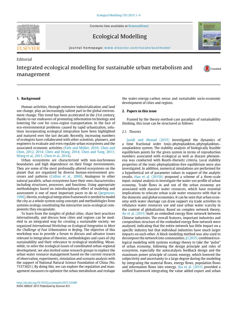 Ecological Modelling: Editorial | PDF | Ecology | Water Resources
