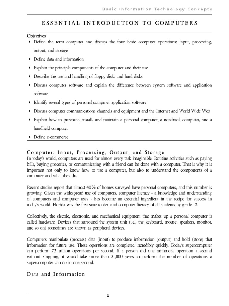Essential Introduction to Computers Notes | Disk Storage | Internet