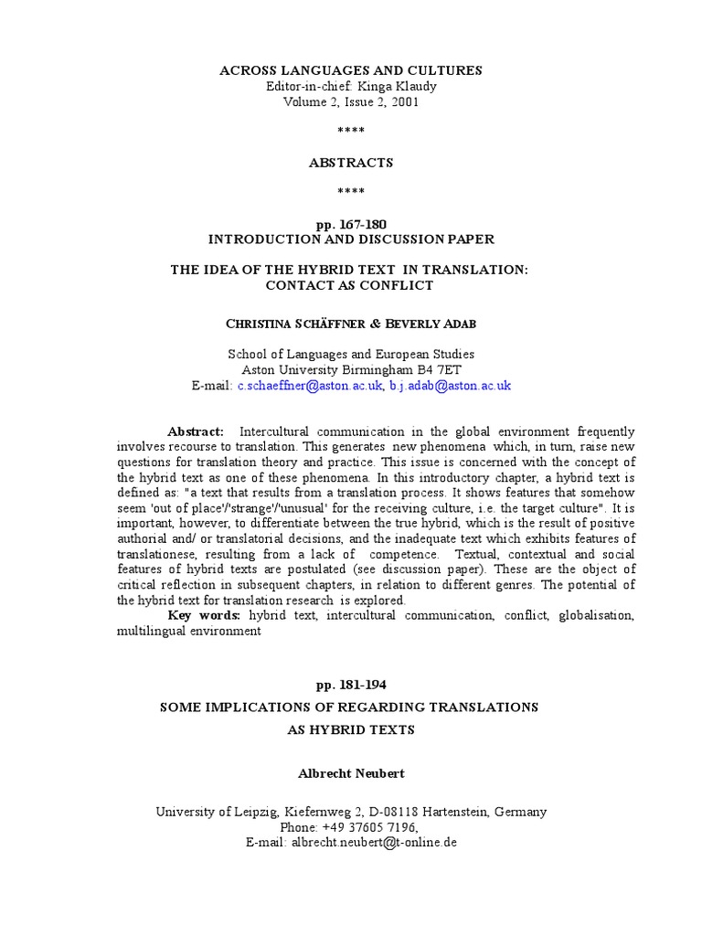 What is a Hybrid Text | Translations | Cross Cultural Communication