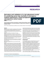 Derivation and Validation of A Risk Adjustment Model For Predicting Seven Day Mortality in Emergency Medical Admissions PDF