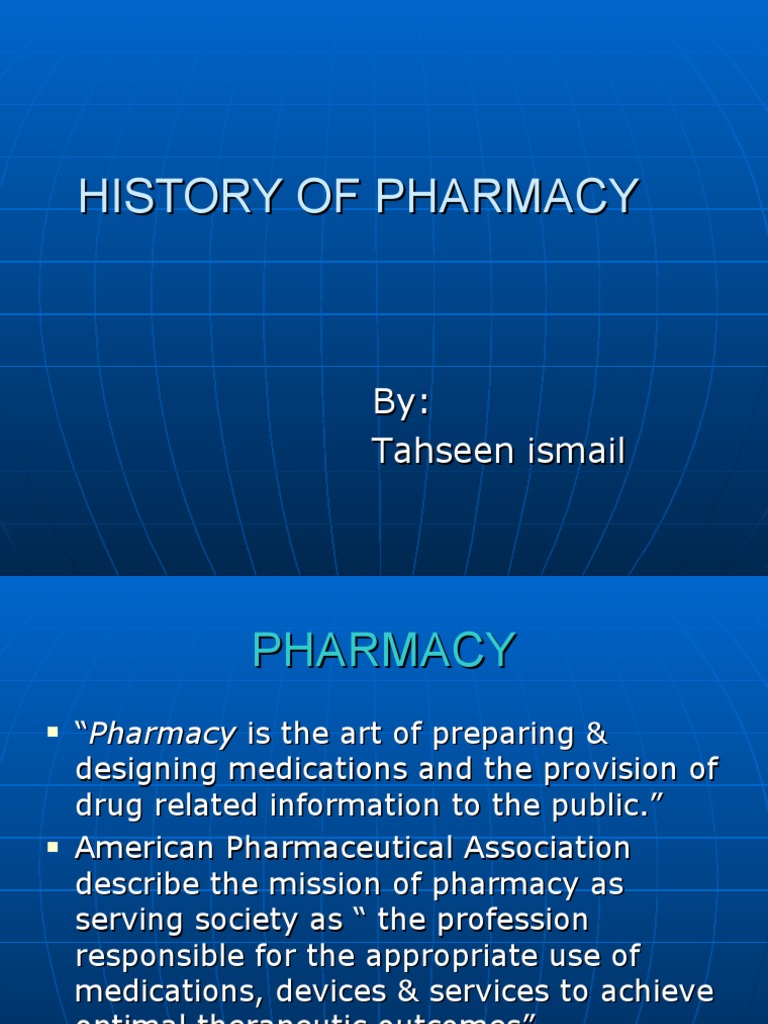 History of Pharmacy PDF