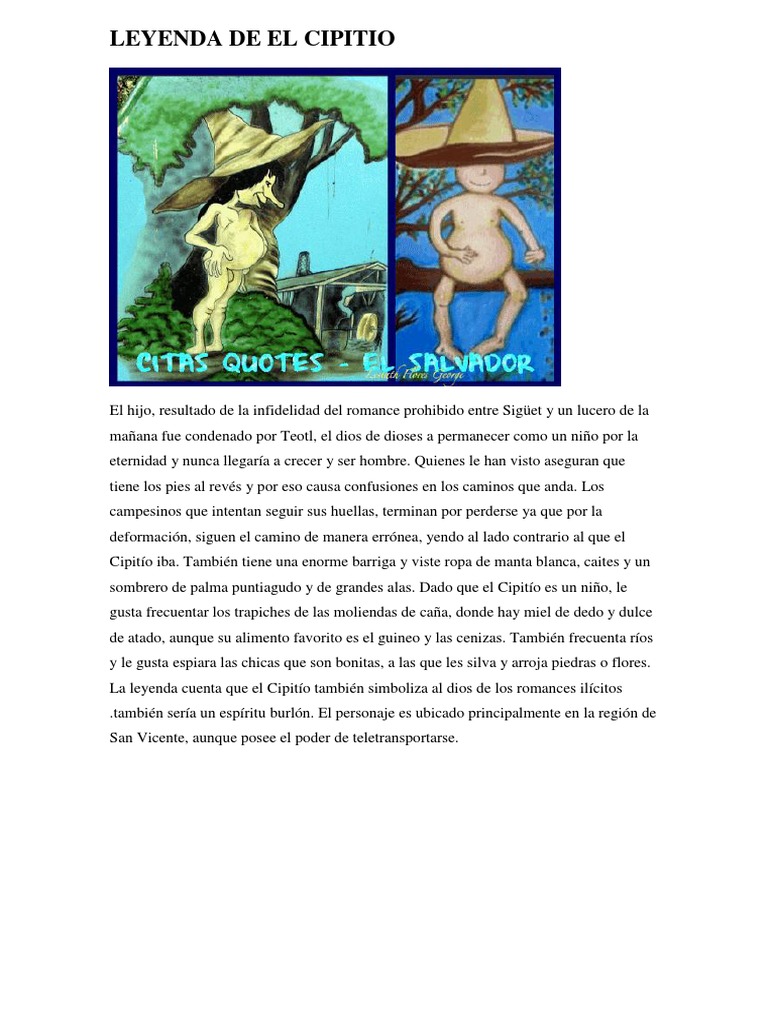 Leyenda del Cipitío en El Salvador | PDF | Religión y creencia
