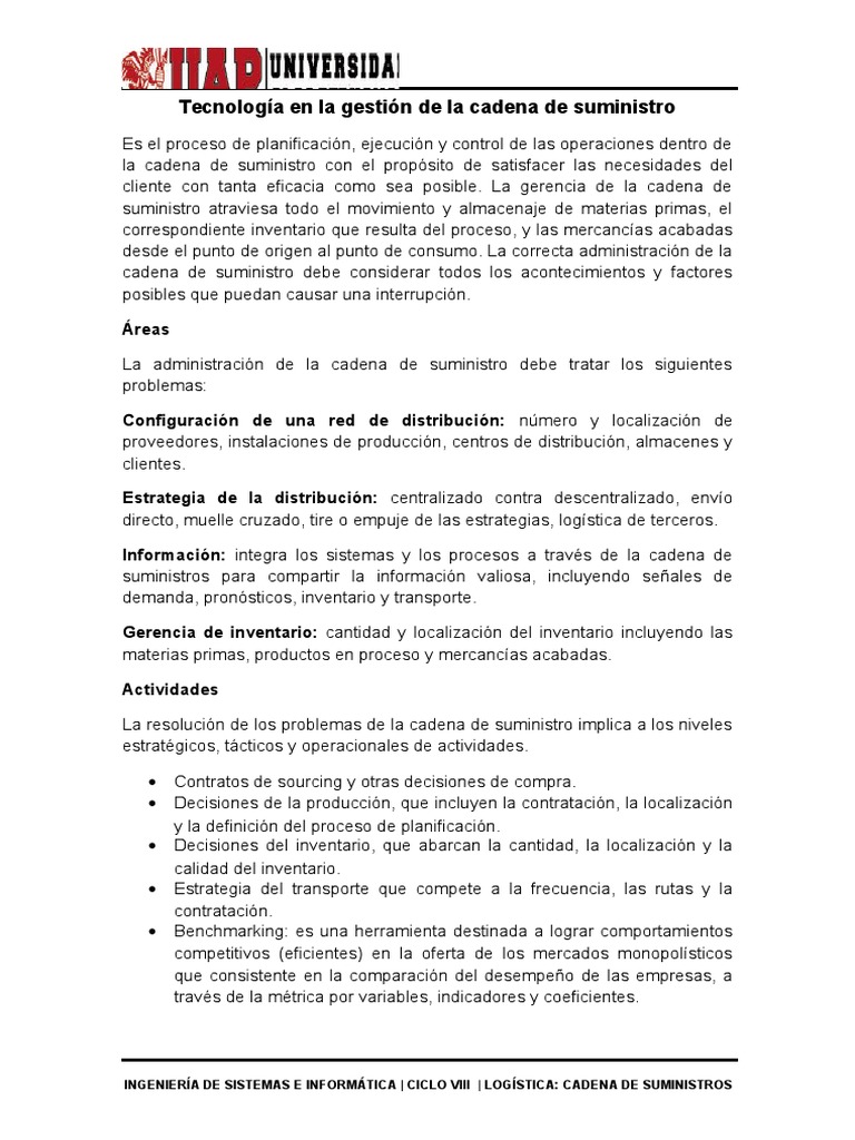 Tecnología en la Gestión de la Cadena de Suministro | PDF | Plataforma ...