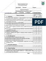 Teacher Evaluation Form