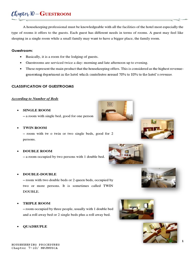 Guestroom Housekeeping Procedures Guide | PDF | Bedding | Bed