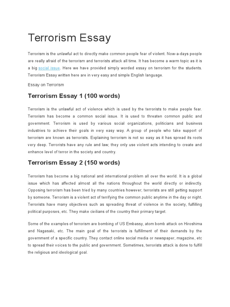 conclusion for terrorism essay