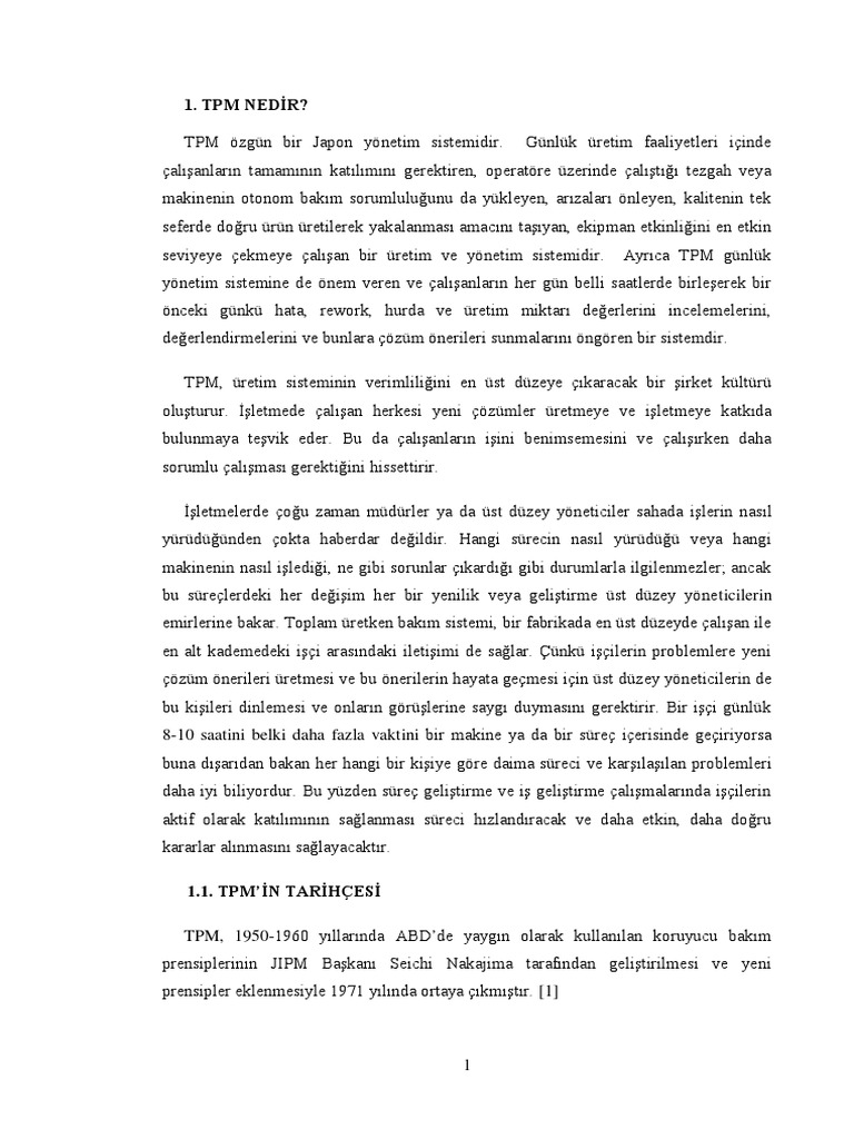 TPM LEAN MANUFACTURING Yalin Uretim OEE PDF | PDF