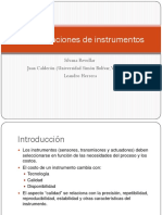 Especificaciones de Instrumentos