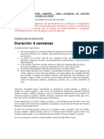 Plan alimenticio 4 semanas recuperar salud método Ehret