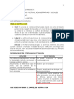 Derecho Procesal Laboral: Notificación y Audiencia Preliminar.