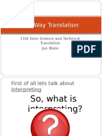 Two Way Translation: 11th Form Science and Technical Translation Jun Blore