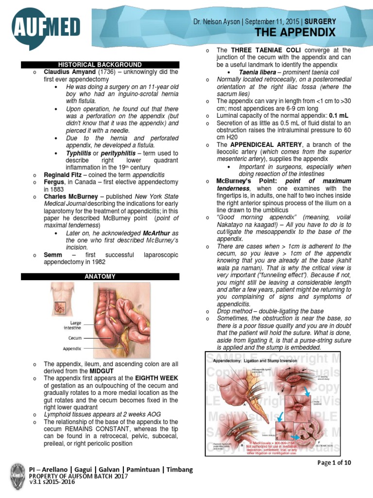Anatomy and Indications for Appendectomy | PDF | Clinical Medicine ...