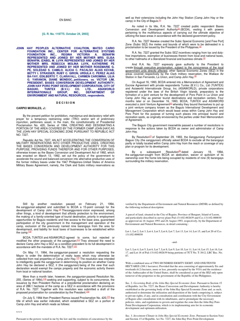 3.2 John Hay Vs Lim PDF Standing (Law) Case Or Controversy Clause