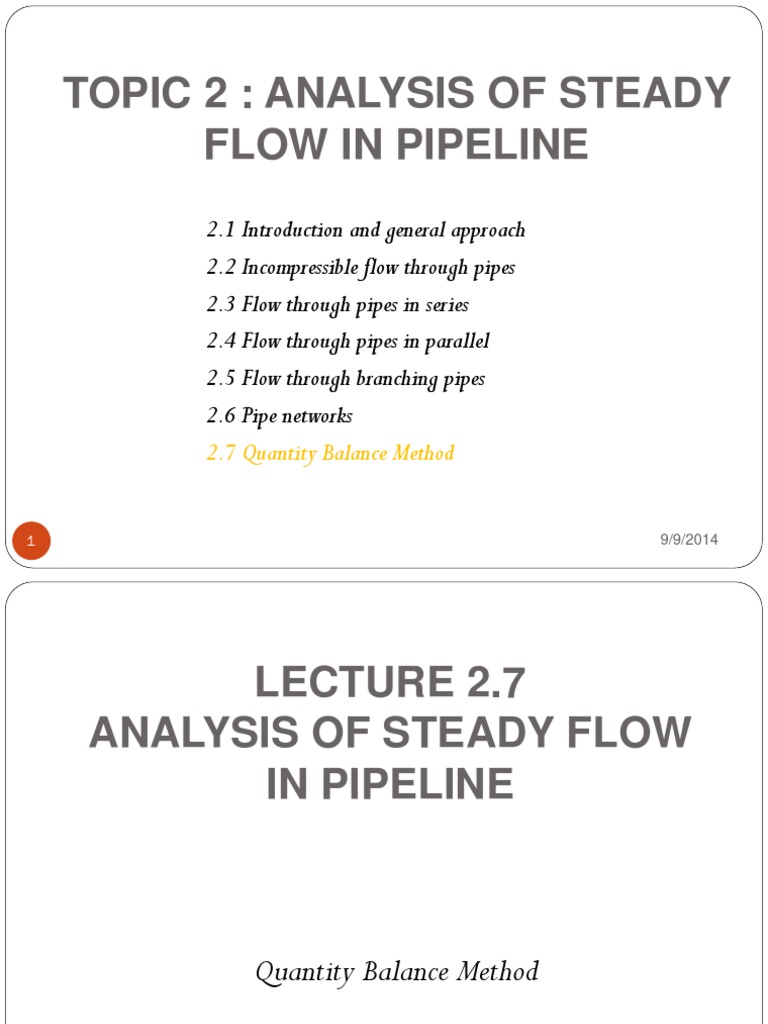 Steady Flow Analysis in Pipeline Systems | PDF