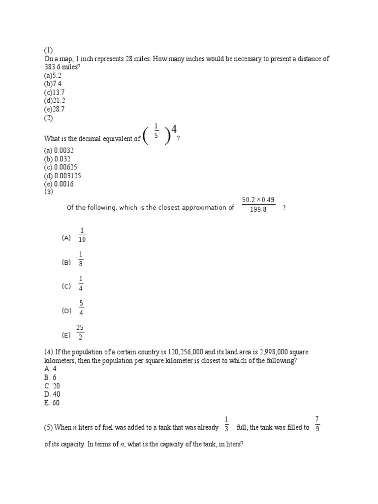of The Following, Which Is The Closest Approximation of ? | PDF