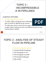 Topic 2: Steady Incompressible Flow in Pipelines: Learning Outcomes