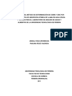 VALIDACIÓN DEL MÉTODO DE DETERMINACIÓN DE COBRE Y ZINC POR ESPECTROSCOPIA DE ABSORCIÓN ATÓMICA DE LLAMA EN AGUA CRUDA Y TRATADA PARA EL LABORATORIO DE ANÁLISIS DE AGUAS YALIMENTOS DE LA UNIVERSIDAD.pdf