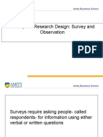 Descriptive Research Design: Survey and Observation: Amity Business School