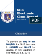 SHS Electronic Class Record: Sed and Icts