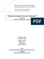 UNA 2016 - Estado, Sociedad y Procesos Culturales - Programa PDF