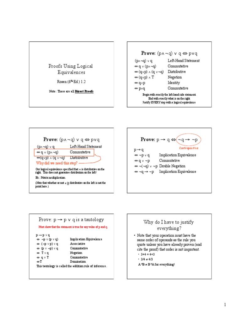 02 Proplogicprfs Dnfcombined Handout Logical Expressions Mathematical Logic