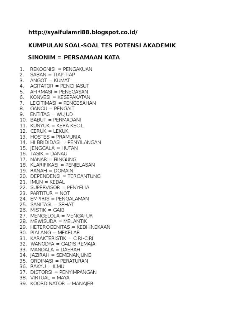 Sinonim Kata