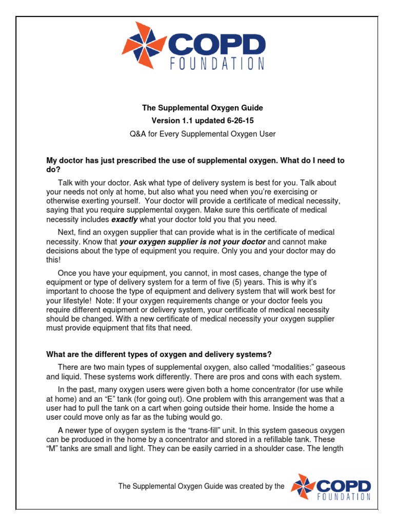 The Supplemental Oxygen Guide COPDF v1.1!6!26-15 | PDF | Medicare ...