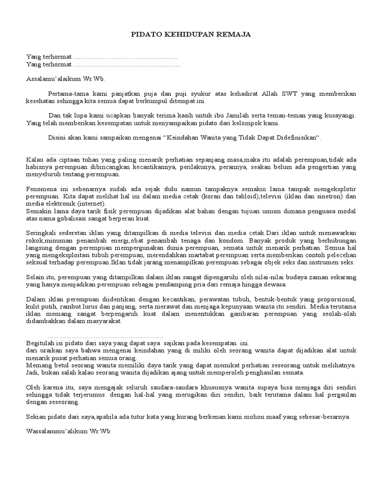 Contoh Naskah Pidato