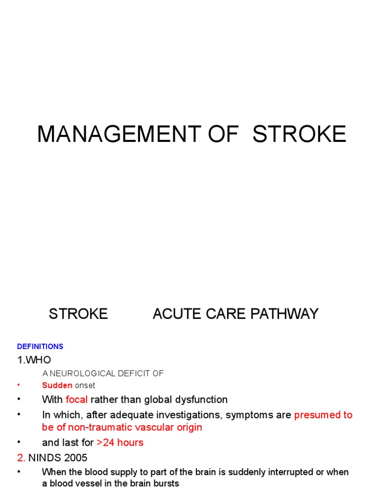 Stroke Acute Care Management Guide | PDF | Stroke | Neurology