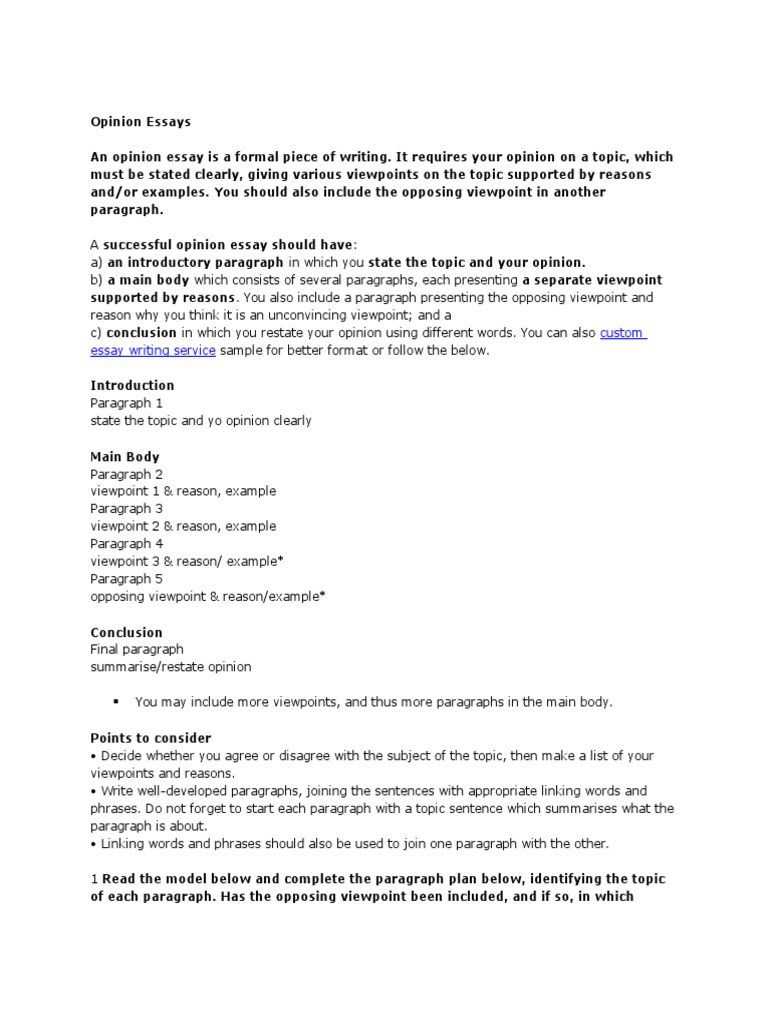 Opinion Essay 2 Discrimination Paragraph