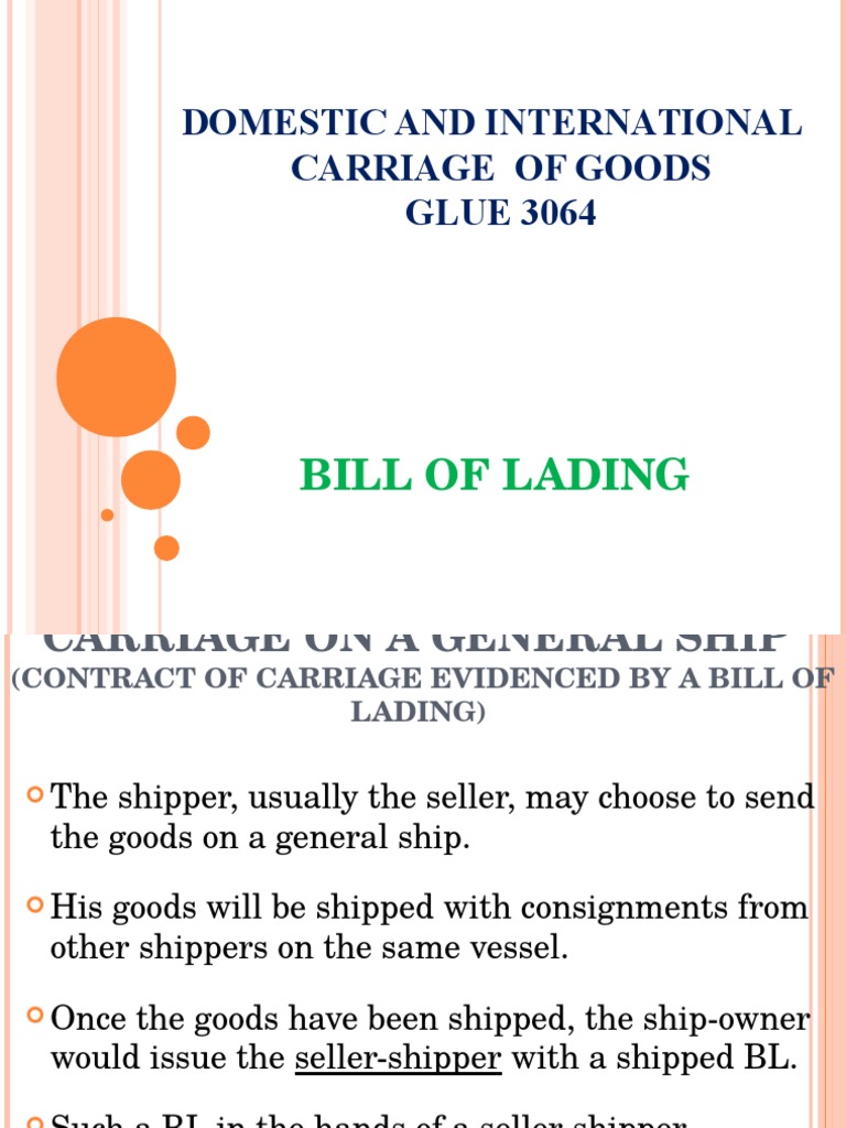 Bill of Lading | PDF | Bill Of Lading | Consignee