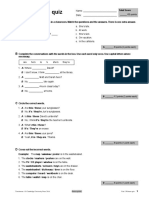 Touchstone 1 Unit 2 Written Quiz