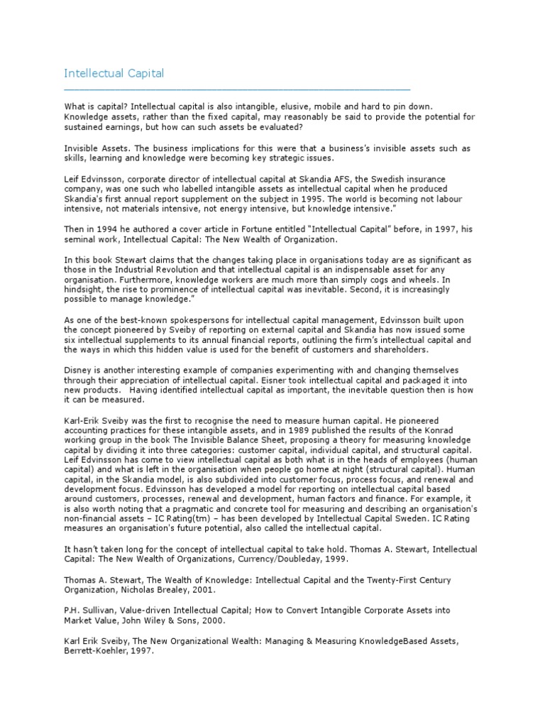 Understanding Intellectual Capital Management | PDF | Capital ...