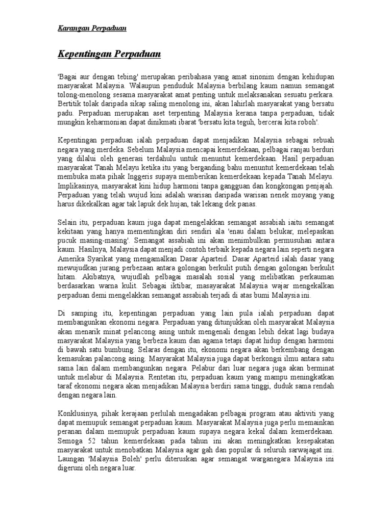 Karangan Perpaduan Pdf