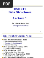 CSC 211 Data Structures: Dr. Iftikhar Azim Niaz